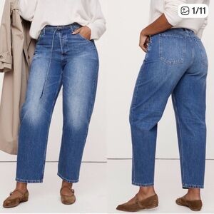 Banana Republic women’s jeans HIGH-RISE RIGID baggy BOW medium wash Size 35